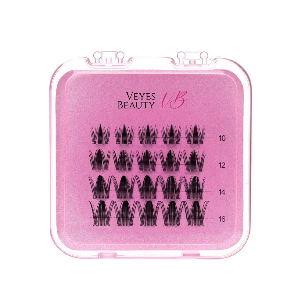 VEYESBEAUTY Small Box with Four Rows of Eyelashes Manga Xtreme Sweetie Aliva Sylph Invisible Band FalseEyelash Wispy Faux Mink Lash Mixed Length DIY EyelashExtension for Self Makeup Cosmetic Application at Home