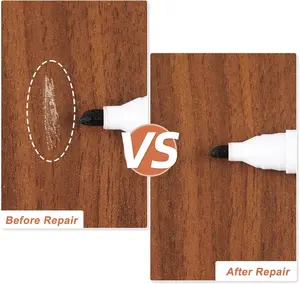 DEWEL Wood Markers Furniture Repair, 12 Colors Furniture Markers Touch Up and Wood Filler Sticks, Wood Scratch Repair Kit for Laminate Floor, Cabinet, Wooden Door, Wood Finish Stain