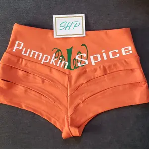 Pumpkin Spice Orange  Sliced Shorts