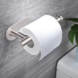 Self-Adhesive Wall-Mounted Toilet Paper Holder, Stainless Steel Toilet Paper Roll Dispenser (1 Count), Toilet Paper Holder for Bathroom and Kitchen, Toilet Paper Storage, Bathroom Accessories Organizer, Bathroom Space Saver