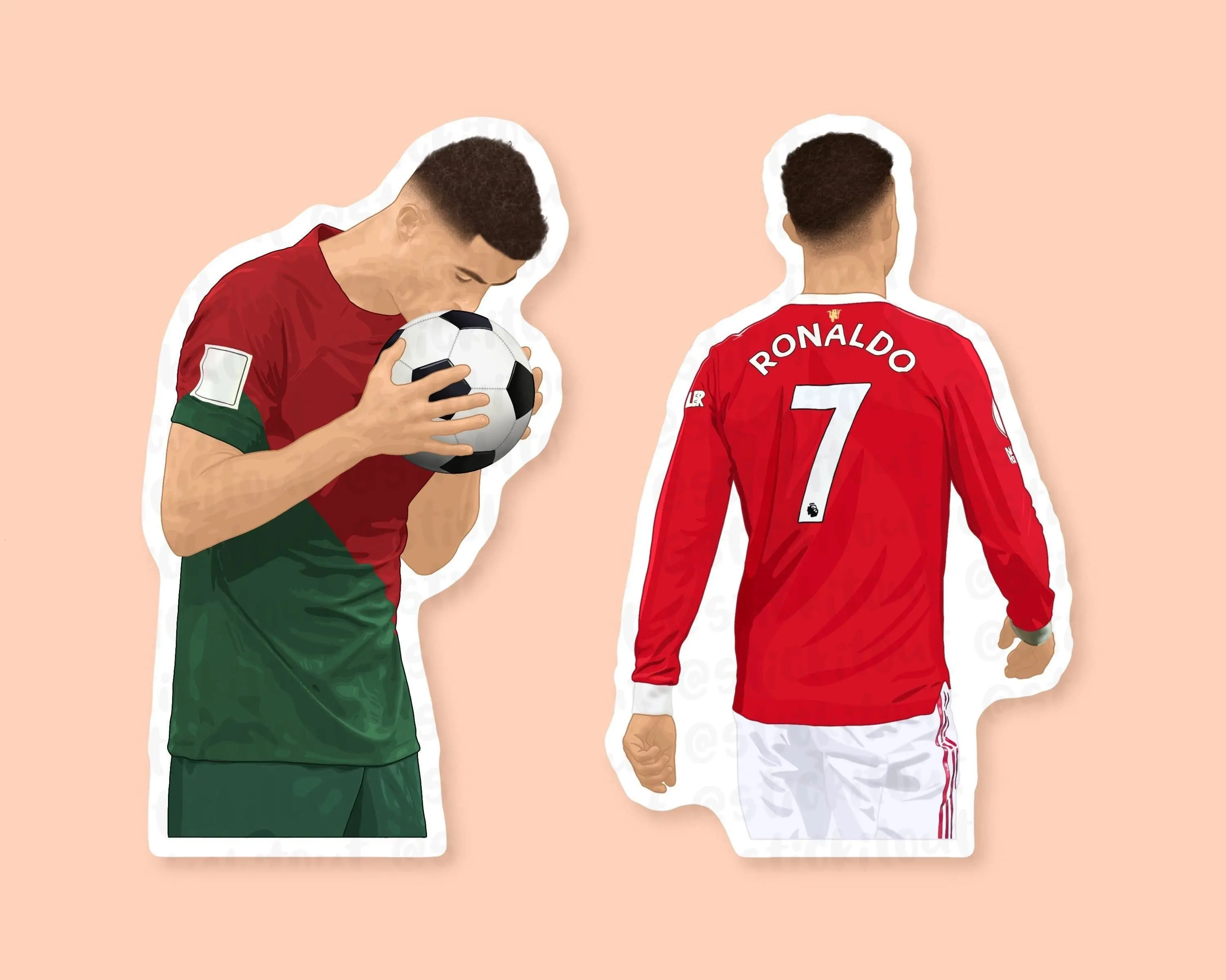 Cristiano Ronaldo Vinyl Sticker, Manchester United Sticker, CR7, Premier League Stickers, Man United Gifts, Football Gifts For Boyfriend