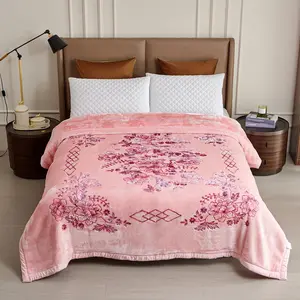 11 lbs Weight Heavy King Size Blanket 87" x 94"Plush Fleece Blanket for Winter, 2 Ply Reversible Super Soft and Warm Bed Blanket for Cold, Pink-Floral