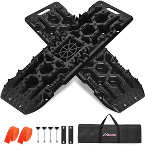 Nilight Off-Road Recovery Traction Boards For 4WD 4X4 with Jack Lift & Carry Bag (Black)