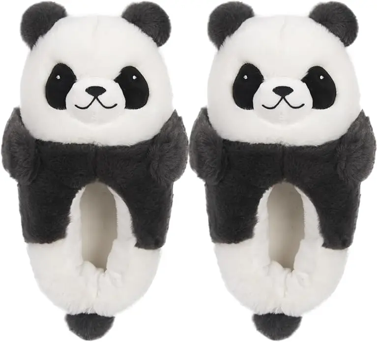 Women's Cartoon Animal Plush Slippers - Cute Panda Slide, Viral TikTok Trend Fashion Footwear, Animal Shaped/Character Graphic Comfy Home Shoes, Cartoon Animal Women's Fashion Slippers