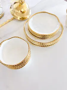 White With Gold Twisted Rope Dinnerware