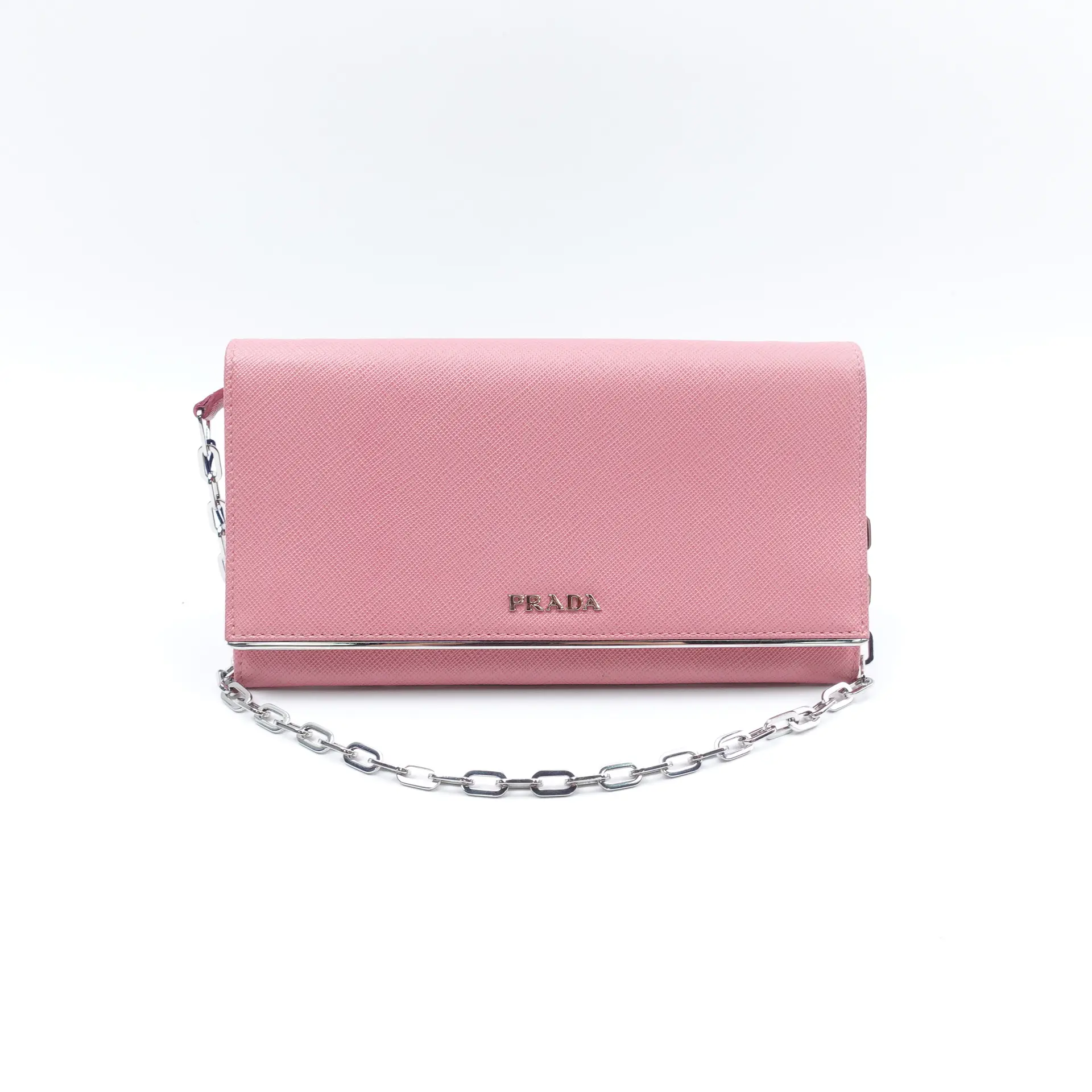 Pre-owned PRADA Leather Shoulder Bags Saffiano Pink Shoulder Bag T10412704