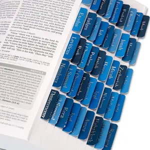 Blue Bible Tabs with Stickers, Laminated Large Print Silver Foil Bible Tabs for Men Women, 75 Bible Book Tabs and Stickers Designed for Bible (Pictorial Blue)