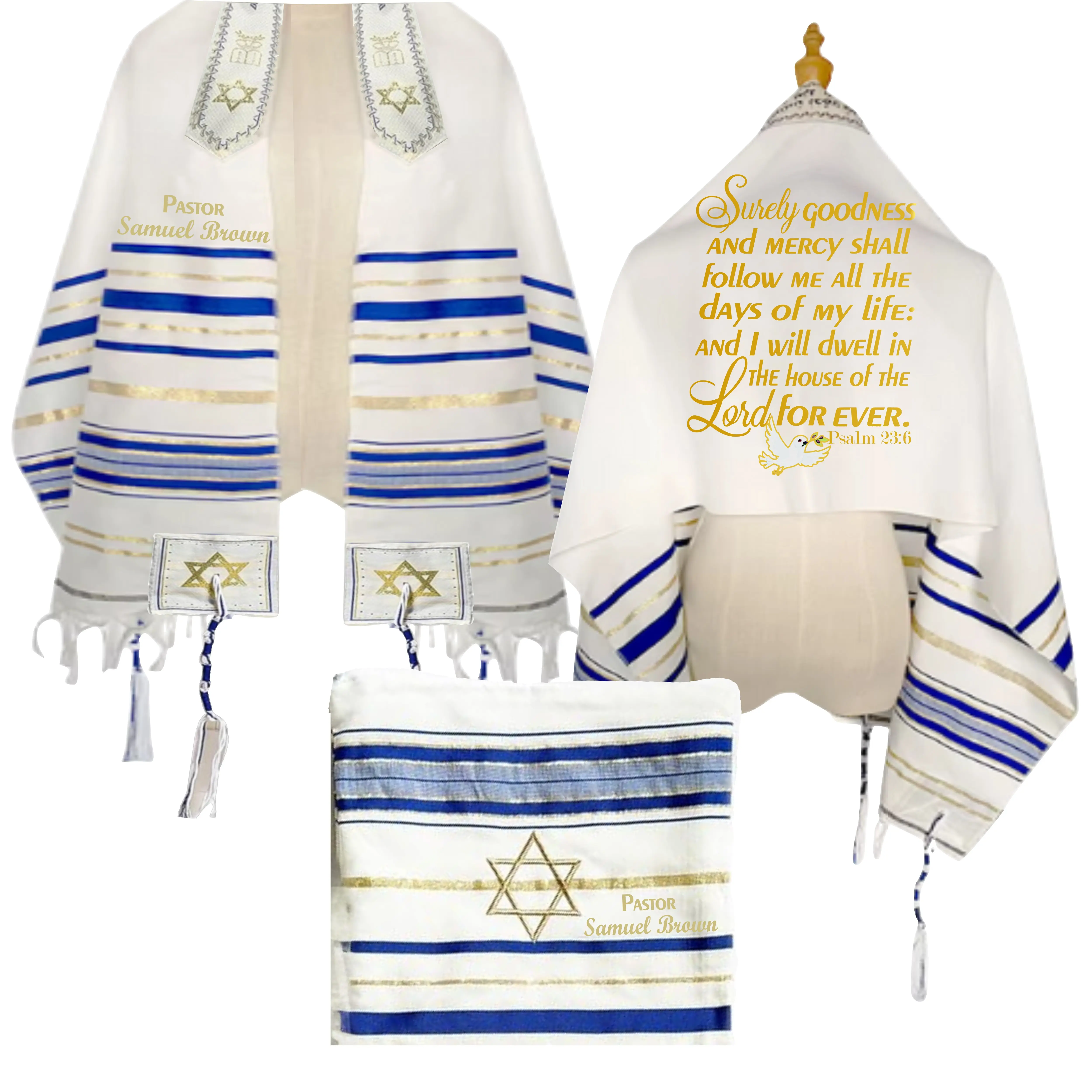 Personalized Prayer Shawl with Name & Scripture | Christian Messianic Tallit | Faith-Inspired Comfort Gift for Men & Women