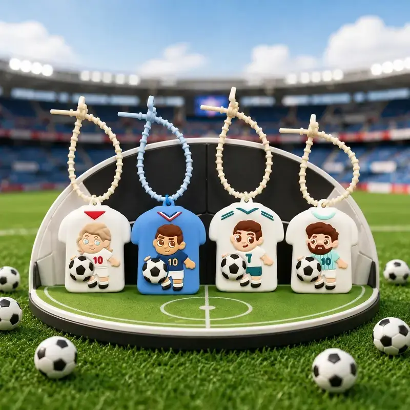 2026 Soccer Fidget Toy,  Bag Charm, Game Day Stress Relief Gift, Aesthetic Silicone Squishy Keychain, Sensory Fidget Keychain, Fidget Keyring