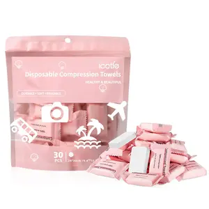 Compressed Towel 6/30 Pcs Disposable Compressed Face Towel Portable Cotton Coin Tissue Camping Towel for Travel/Home/Outdoor Activities