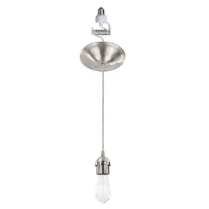 Brushed Nickel Instant Pendant Light - Recessed Can Conversion Kit with Adapter Only