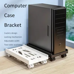 Adjustable Computer Tower Stand with Locking Casters - Universal Rolling Tray for Printer & Air Purifier - Heavy Duty Mobile PC Holder - Protect Your Device from Dust & Moisture - Space-Saving Office Organizer