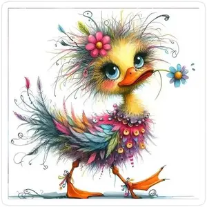 1 DIY Diamond Painting Kit, 5D Diamond Art Set, DIY Decoration, Colorful Duck Diamond Painting Kit Full Round Drill, Mosaic, Diamond Art, DIY Art Home Decoration, Suitable for Christmas.