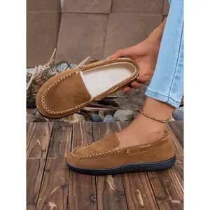 Women's Multi - Color Suede Loafers, Cozy Fleece - Lined Slip - On Moccasins, Lightweight Comfy Daily Walking Shoes, Versatile All - Match Footwear for Casual & Leisure, Durable Soft - Sole Slippers