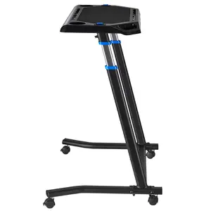 VEVOR Cycling Desk,  Mobile Foldable Multi-Functional Bike Trainer & Treadmill Desk with Lockable Wheels, Non-Slip Multi-Slot Bike Trainer Fitness Desk with Handle Bar, Fit for Home Office Exercise
