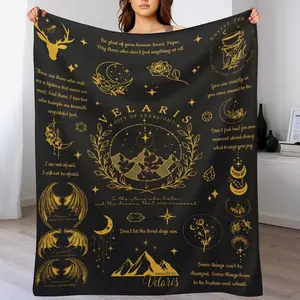 Velaris Blanket, ACOTAR Merch, The Night Court, A Court Of Thorns and Roses Gifts, SJM, City Of Starlight Plush Throw,  Book Lover Gift for Fantasy Readers, Soft Flannel Aesthetic Blanket for Booktok Fans