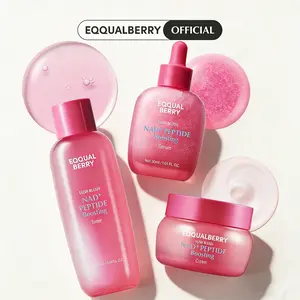 EQQUALBERRY DUO NAD+ Peptide Boosting Cream (2-Pack) – NAD+ 5% & 13 Peptides Anti-Aging Face & Body Cream | Firming & Lifting Pink Neck Cream for Sagging Skin, 1.69 fl.oz / 50ml Each