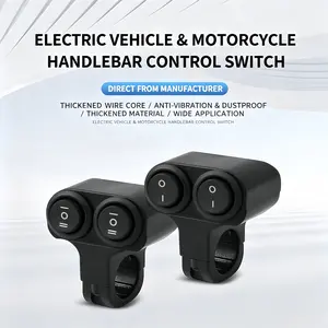 Motorcycle Dual Switch Handlegrip - 2/3 Gear Optional Auxiliary LED Spotlight Controller, 12-100V Universal Waterproof Light Button for Motorbikes, Bike Accessories Fit for Most Car, Truck Models with Lock Cylinder, Bedside Decal, Hitch Mount Bracket