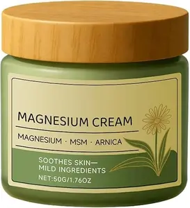 Magnesium Cream with MSM & Arnica, Nerve Relief Mild Ingredients for Skin Soothing, Daily Body Care Cream (50g/1.76oz)