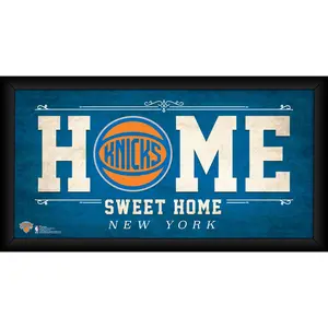 New York Knicks Framed 10" x 20" Home Sweet Home Collage - NBA Memorabilia