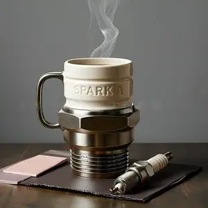 Spark Plug Ceramic Mug, Automotive Theme Coffee Cup For Car Enthusiasts, Mechanics And Garage Lovers, Unique Christmas Gift For Auto Fans, Funny Dad Mug  cups handcrafted  mug vasopara  cafe