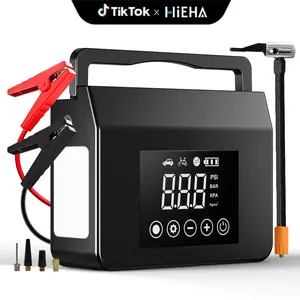【Hieha】4000A Car Jump Starter with 150PSI Tire Inflator, 15000mAh Portable Power Bank, LED Light, 12V Battery Booster for Cars & Trucks, Reliable in Cold Weather, Emergency Roadside Kit, Perfect Gift