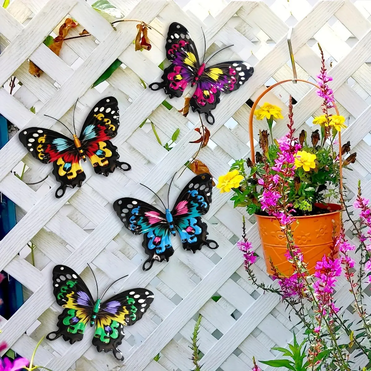 Vintage Butterfly Wall Art, Butterfly Pattern Design, Butterfly Wall Decor, Modern Home Decor, Indoor & Outdoor Decor for Living Room, Bedroom, Patio Decoration