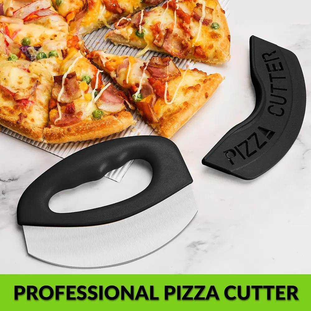 Heavy Duty Stainless Steel Pizza Cutter with Cover, Super Sharp Blade Pizza Knife Pizza Cutter Rocker, Perfect Kitchen Gadgets for Pizza Cutting Home Essentials