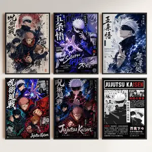 Jujutsu Kaisen poster - 10 posters, various sizes, framed and frameless versions，Perfect for decorating children's bedroom walls - Jujutsu Kaisen anime poster canvas painting, a gift for teenage boys and girls.