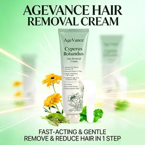 AgeVance Cyperus Oil Hair Removal Cream Painless Hair Removal Reduces Regrowth Silky Smooth Skin For Legs Arms Underarms Bikini Area Long Lasting Hair Free For Women Men  Use Natural Extracts  Vegan Friendly Gentle Depilatory,Summervibes