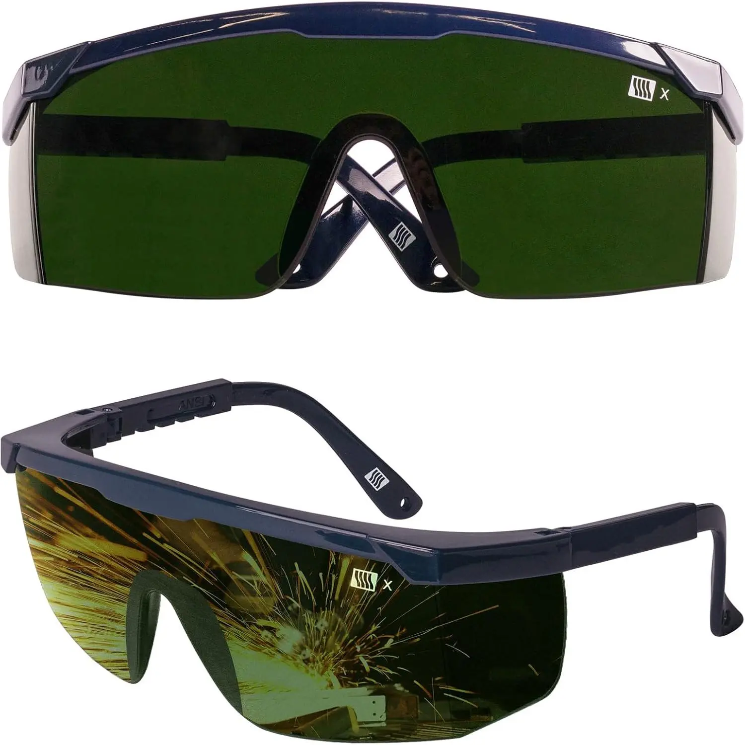 Polycarbonate Welding & Brazing Safety Goggles, ANSI Z87.1 & CSA Compliant, IR Filter Shade 5.0 Lens, Wrap-Around Design, Scratch-Resistant, Impact-Resistant, UV Protection (99% Protection from UV Rays), Double-Sided Antifog, Adjustable Temple Arms, Weldi