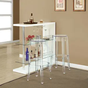 Modway Casper Bar Stool Set of 2 in Clear