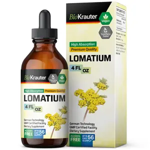 BioKrauter Lomatium Tincture Bottle High Absorption Premium Quality Vegan Healthcare Supplement for Immunity & Healthy Breathing