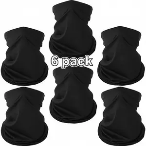 6 Pack Neck Gaiter Balaclava Face Cover Breathable Sun Protection Bandana Headwear for Men Women Outdoor summer set