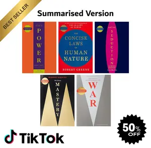 Robert Greene 5-Book Set (CONCISE EDITIONS) – Exact Copy Set | 48 Laws of Power, Art of Seduction, Mastery & More (Smaller Version)