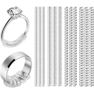 Ring Sizer Adjuster for Loose Rings, 12 Pack 4 Sizes Invisible Clear  Ring Guard for Women Men, Ring Resizer Tightener Spacer Fitter for Too Big Ring, Make Ring Smaller without Resizing