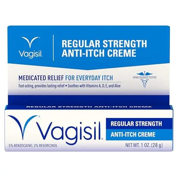 Vagisil Regular Strength Anti-Itch Feminine Cream for Women, Gynecologist Tested, Hypoallergenic, Fast-acting and Long-lasting Itch Relief, Vaginal Moisturizer Soothes and Cools, 1 oz (Pack of 1)