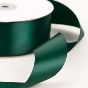 50 Yards 1.5" Hunter Emerald Green Single Face Decorative Satin Ribbon