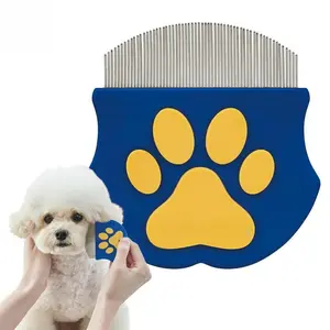 Pet Facial Comb Small Face Brush for Dogs Cats Rabbits, Poodle Brush, Grooming Supplies, Detangling Pin Comb, Round Head Arc Shape Flea Tail Cleaning Brush