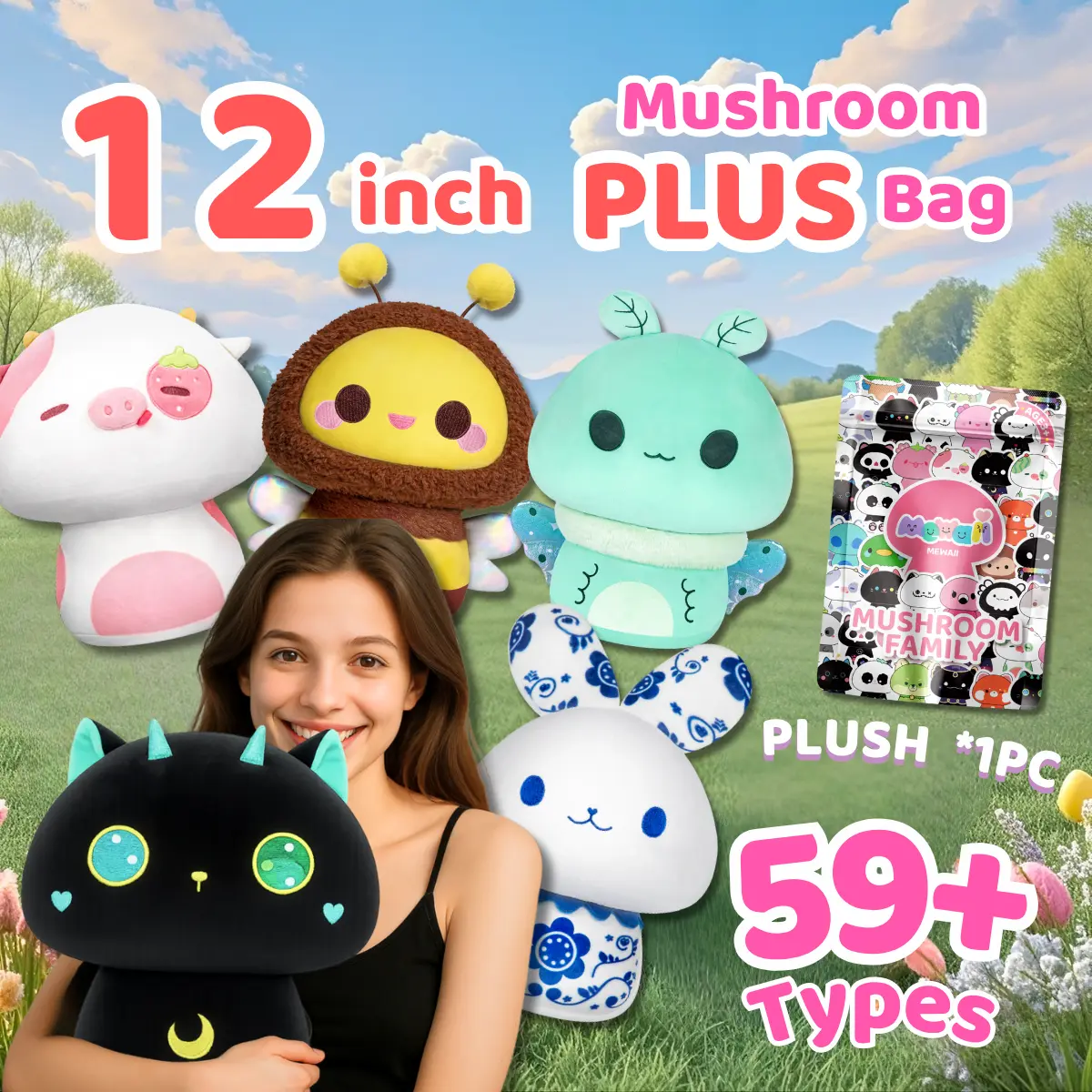 1 Bag-12 inch Mushroom Mystery Bag