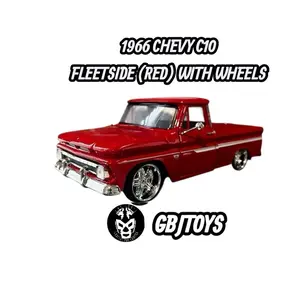 1966 CHEVY C-10 FLEETSIDE (RED)WHEELS 1/24 DIECAST Mod:73355