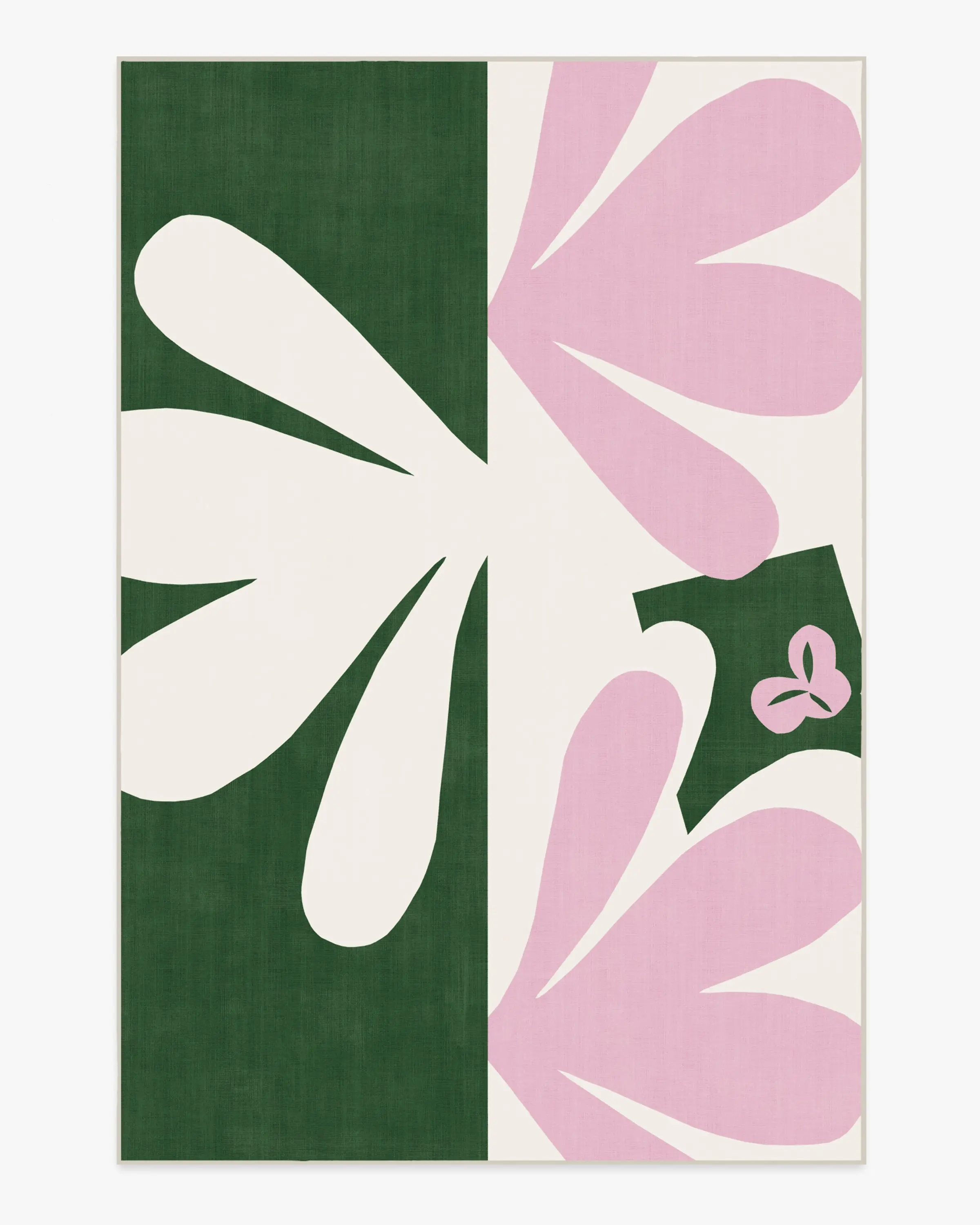 Kolmikko Green & Pink Flatwoven Rug by Marimekko