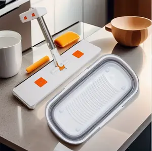 Electric Upright Mop - Hands-Free Operation, 16.5in Extra Long Panel, Detergent Tank, 2 Cleaning Cloths, Brushes, Scrapers, Suitable for Window & Floor Cleaning, Accommodates Varied Brush Thicknesses