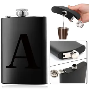 Leak-Proof Stainless Steel Wine Bottle, Durable Outdoor Sports Decanter, Perfect Gift for Halloween & Christmas, Personalized Initials Available, Stainless Steel Flask