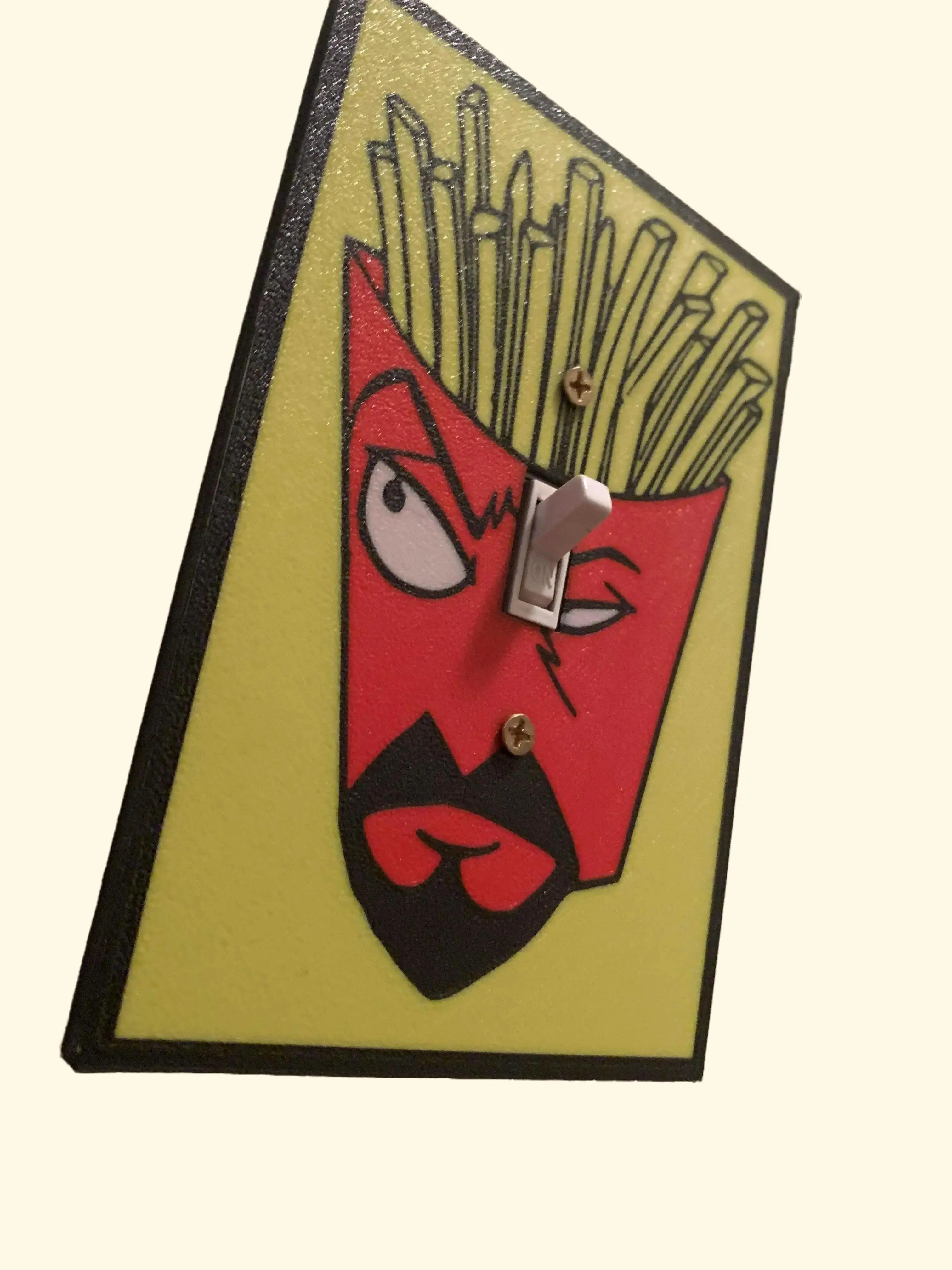 Aqua Team Hunger Force Frylock Decorative Durable Plastic Wall Plate - Master Shake, Meatwad Themed Light Switch Socket Cover for Adults, Fits Double Pole Switches, Home Improvement Accessory