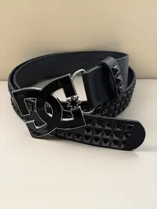 Y2K Rivet Waist Belt for Men and Women: Streetwear Jeans Accessories – Black Pyramid Studded Belt, Punk Rock Belt, PU Leather Belts