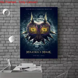 1 piece/set frameless canvas painting print poster, Game Poster art，Inspired by Legend of Zelda, Majoras Mask game title，a perfect gift for Video games loves, ideal gift for bedroom, living room, dorm hallway, kitchen, mural, wall decoration, room decor