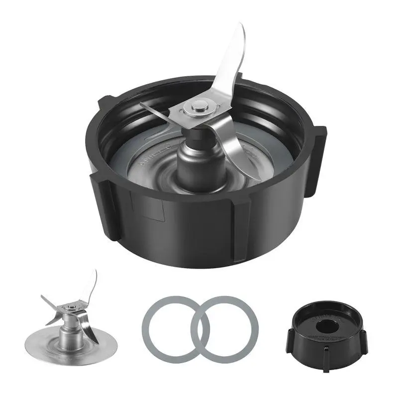 Replacement parts for Oster Osterizer blender, 4-point Fusion blade assembly with 2 rubber seal gaskets, 4961