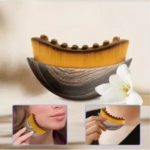 Best For Skin Care Curved Contour Brush for Perfect Cheek & Jawline Sculpting – Flawless Makeup Blender Tool with Soft Dense Bristles