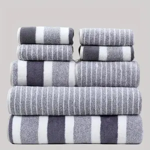 Coral Fleece Bathroom Towel Set, 8 Counts/set Including 2 Bath Towel, 2 Hand Towel, 4 Square Towel, Soft Comfortable Absorbent Towel Set for Home, Hotel, Super absorbent towel